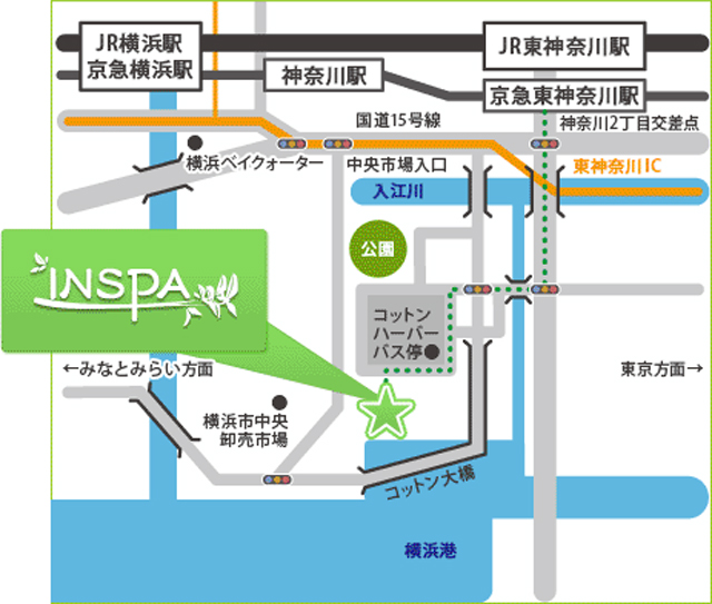 INSPA横浜　地図