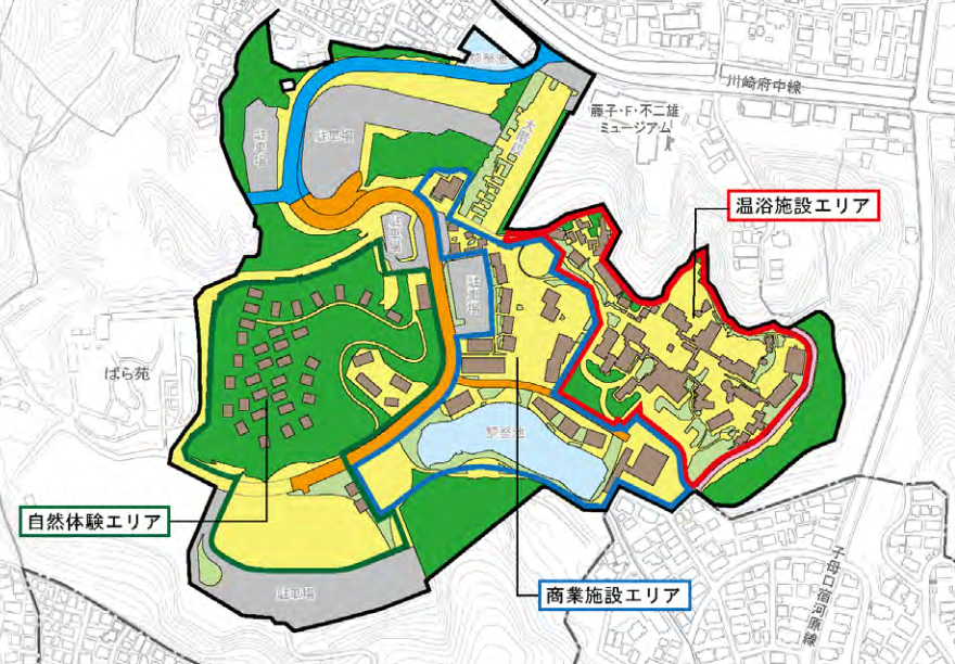 向ヶ丘遊園 跡地が温泉とショッピングモールで23年オープン 伝統的な温泉旅館を連想させる日本家屋様式の外観 お風呂に水着サウナも 小田急電鉄が箱根に続く観光スポットをプロデュース 東京湯めぐり倶楽部