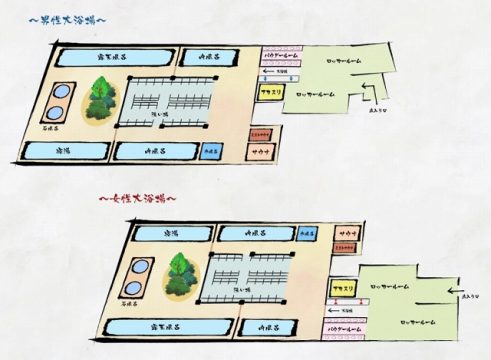 箱根湯本温泉天成園_大浴場MAP