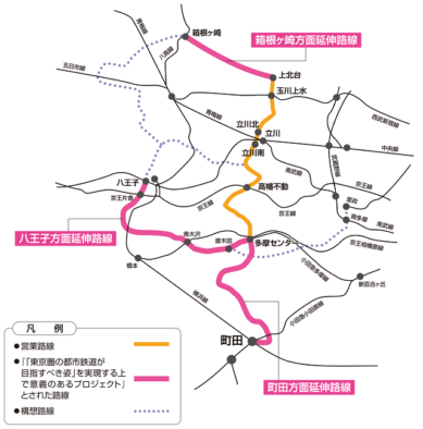 多摩都市モノレール延伸図